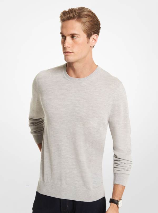 Panske Svetre Michael Kors Merino Wool Siva - Oblecenie Michael Kors Slevy | ABZTX-5927